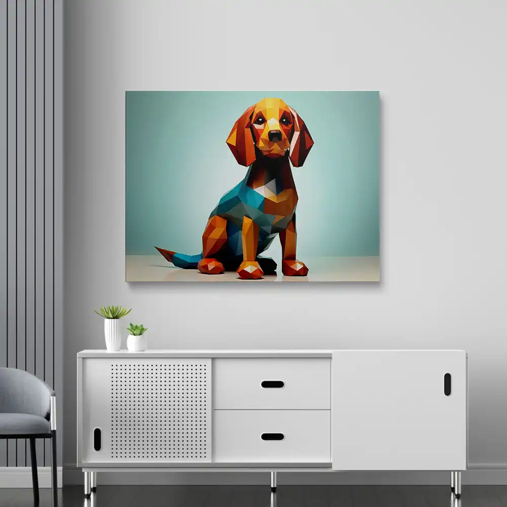 Colored dachshund diamond painting