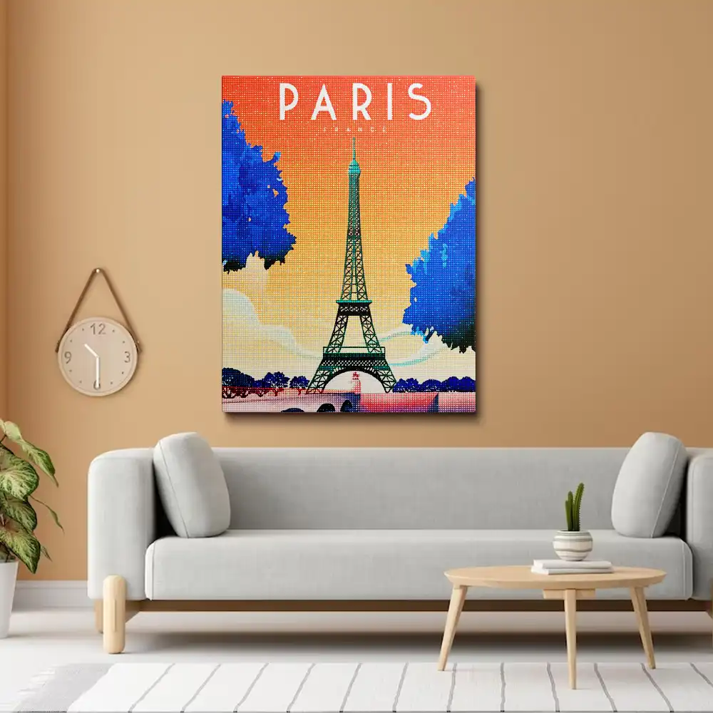 Eiffel Tower Illustration Diamond Painting Painting | Diamond Painting Kits