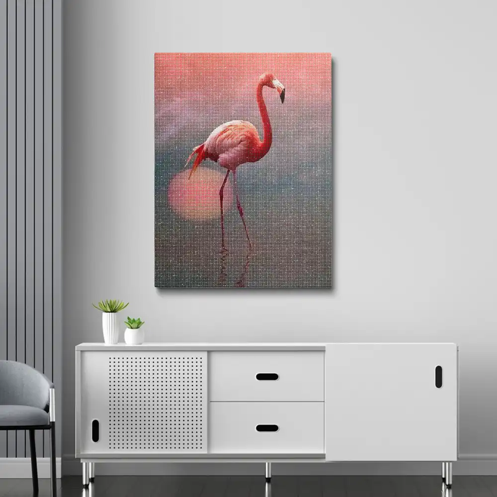 The Lone flamingo diamond painting