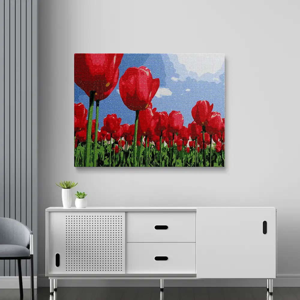 Red Tulips diamond painting