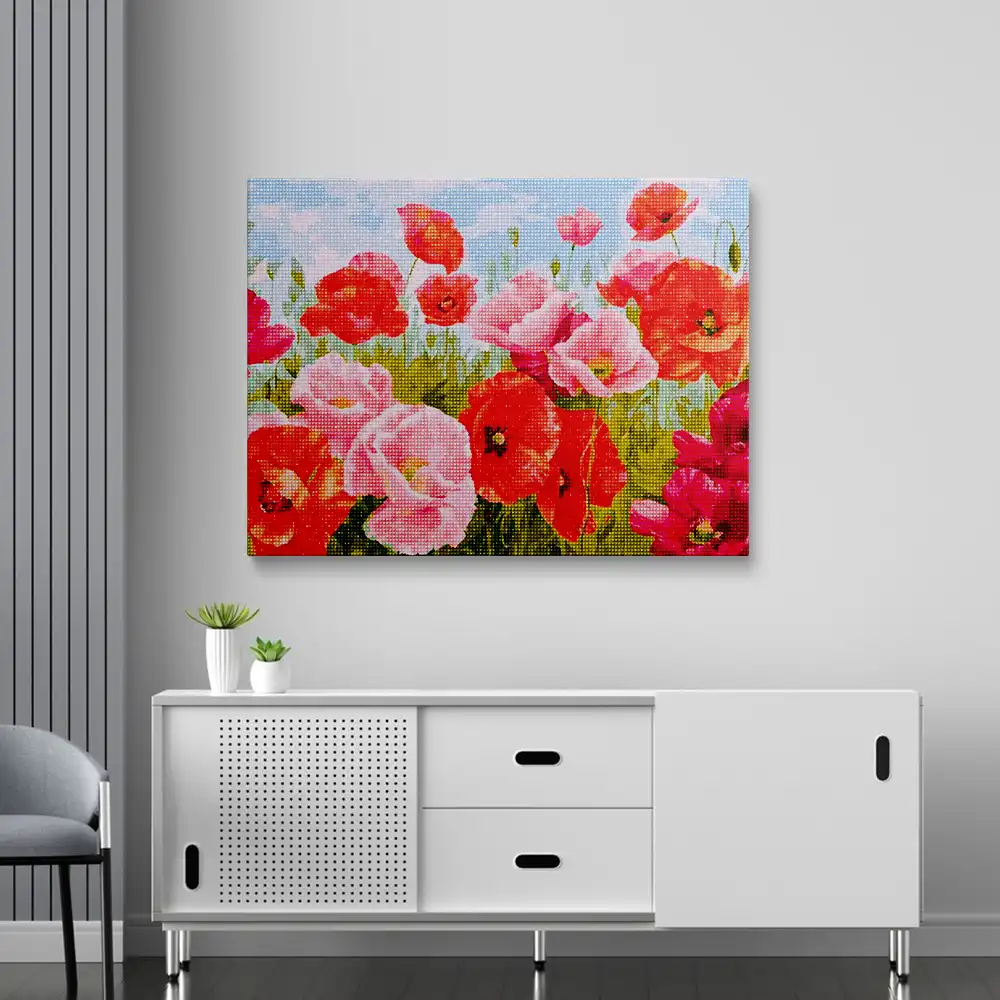 Red and Pink Flowers diamond painting