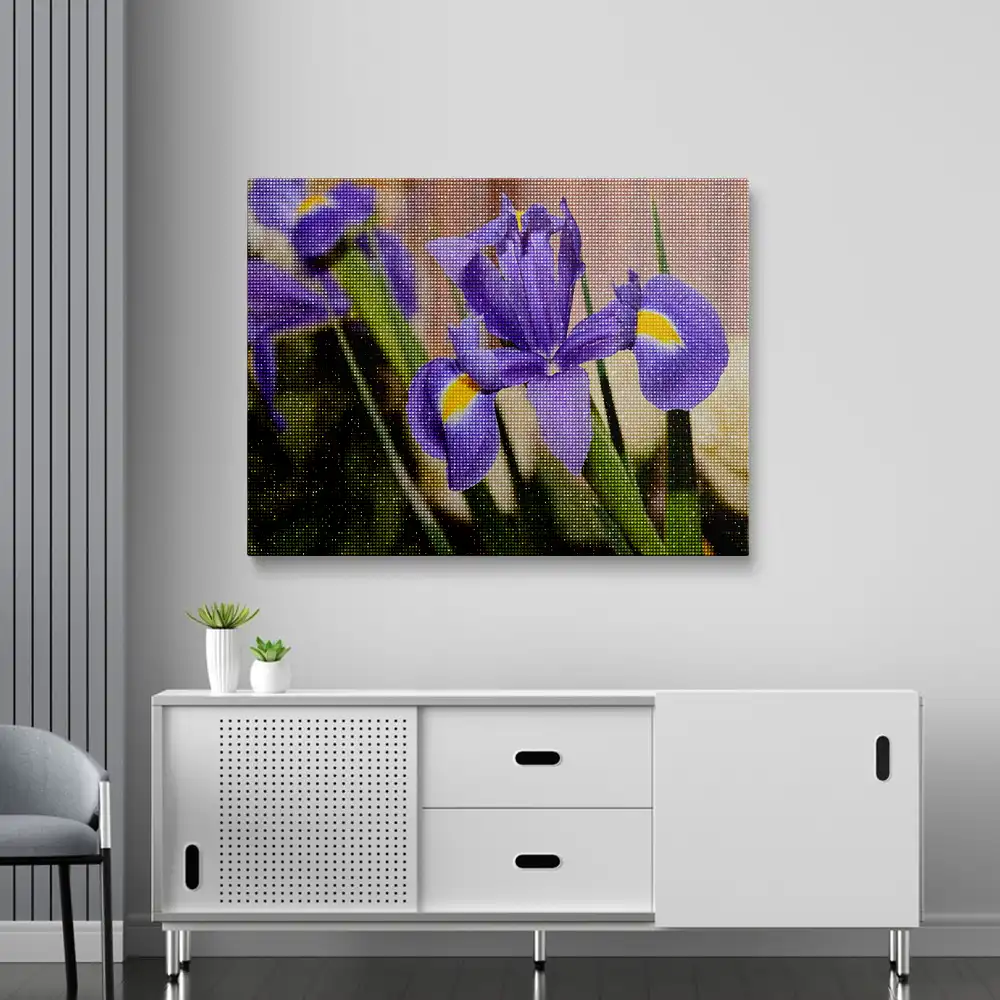 Purple iris flower diamond painting