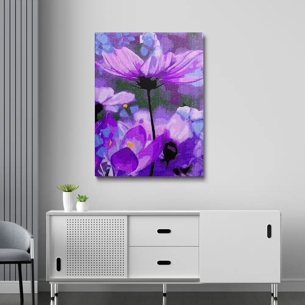 Purple crocus flower diamond painting