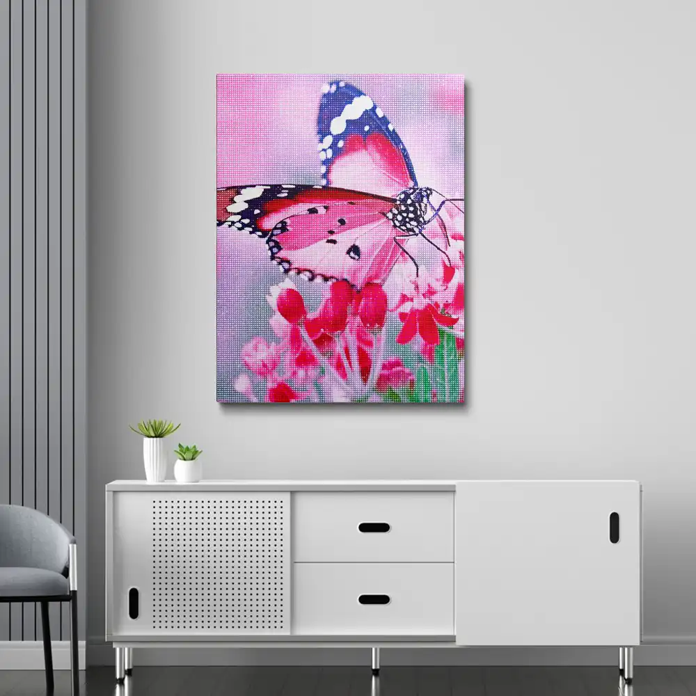 3 Pink butterfly diamond painting