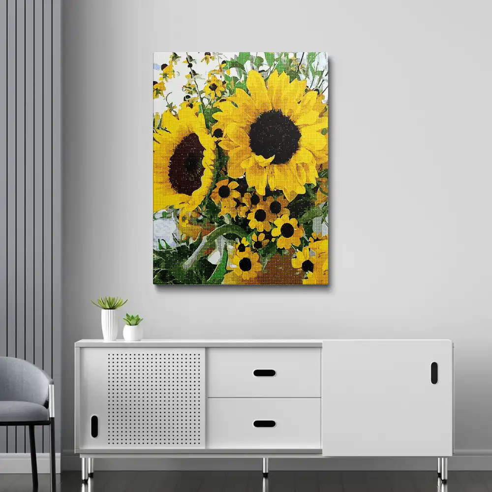 5D numbers painting bouquet of sunflowers diamond painting