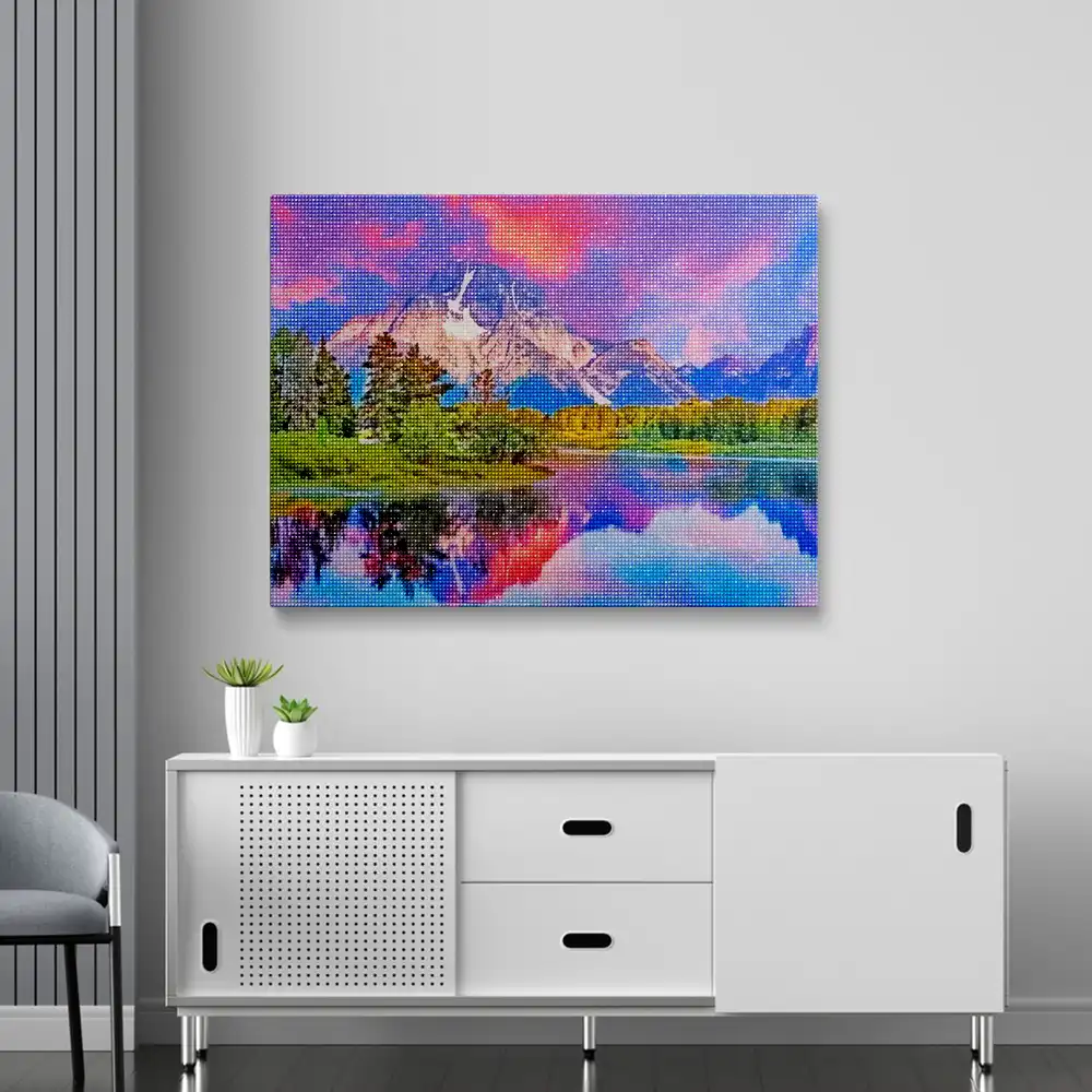 Alaska Landscape At Sunset Diamond Painting Painting | Diamond Painting ...