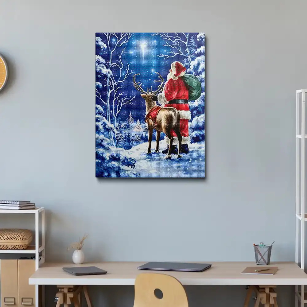 Santa with Deer diamond painting
