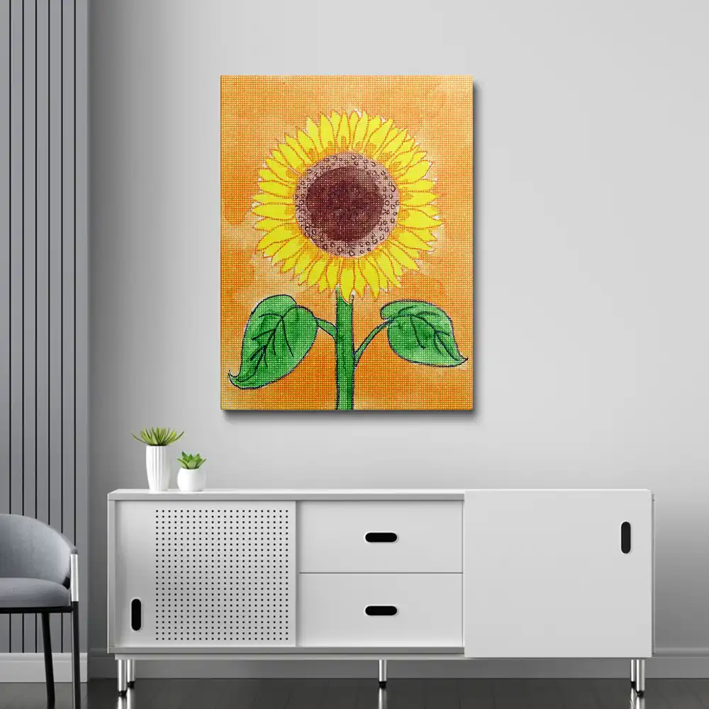Sunflower watercolor diamond painting