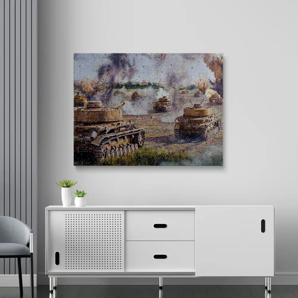 3 Panzer in war diamond painting