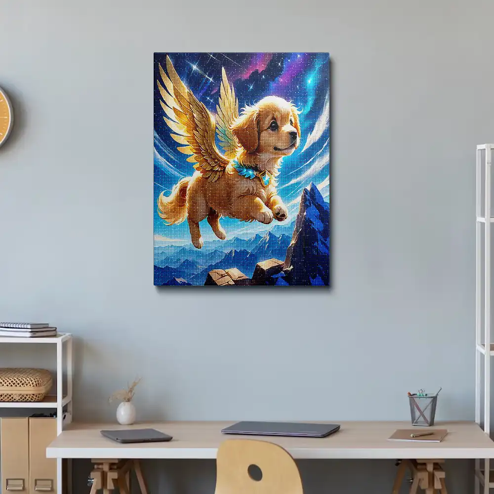 3 Golden puppy with open wings