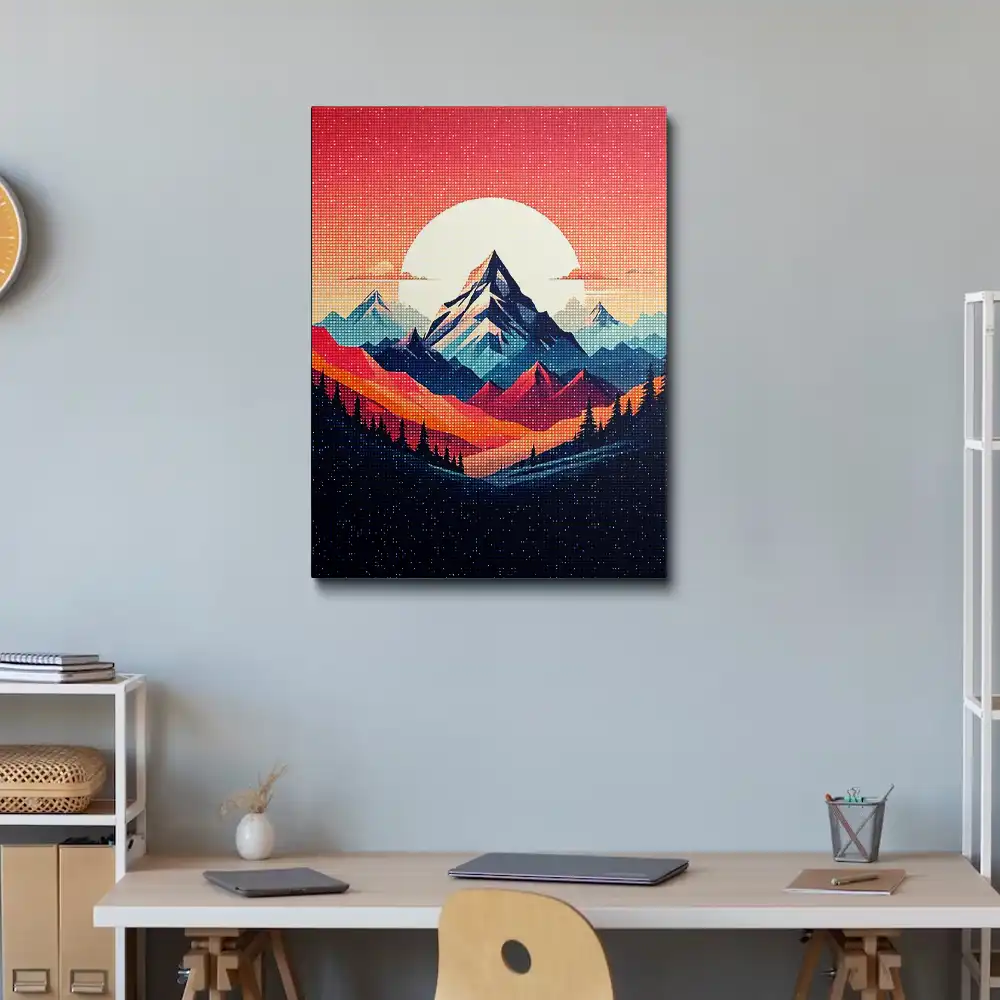 Abstract mountain painting