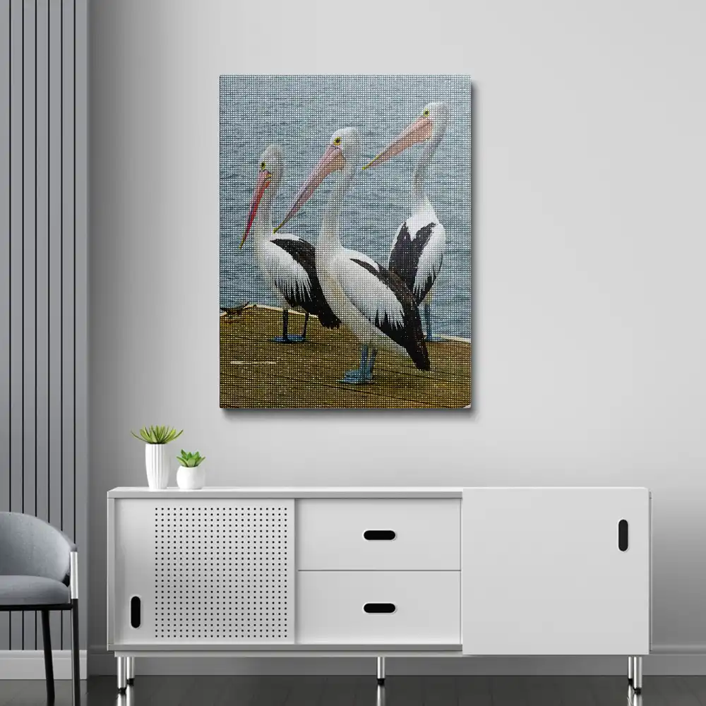 3 Pelican birds diamond painting