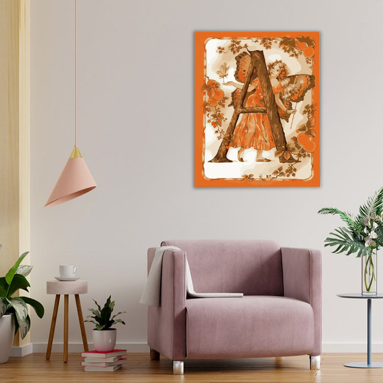 A letter angel diamond painting
