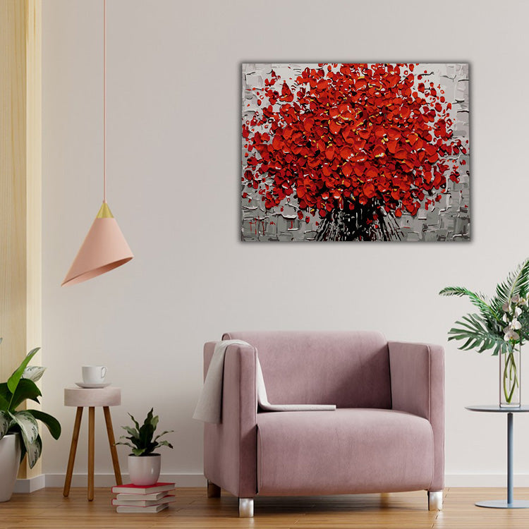 Abstract Red Flowers DIY Acrylic Painting | Art Of Diamond Painting