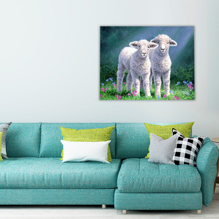 A tale of two sheep diamond painting