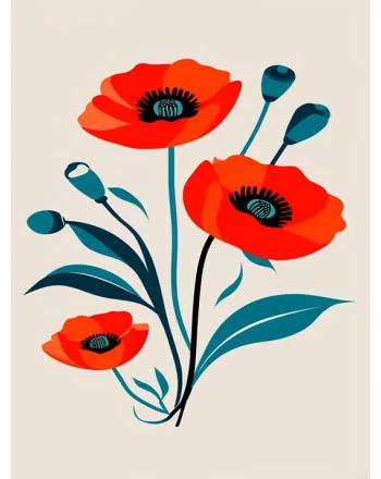 Abstract Floral Poppies