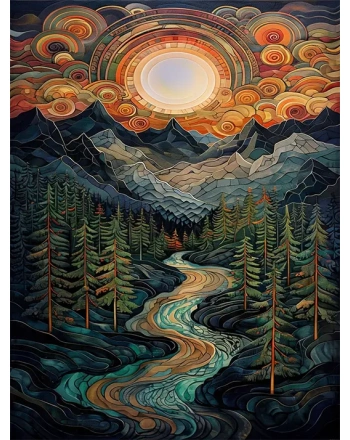 Abstract Winding River