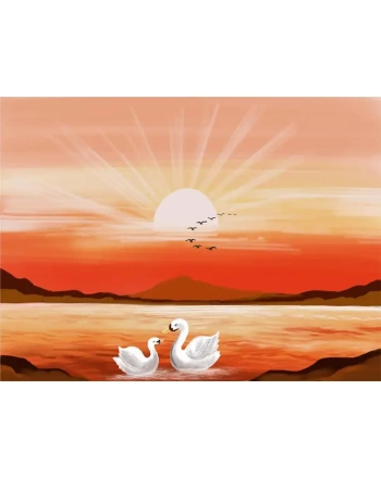 Abstract beautiful sunset scene