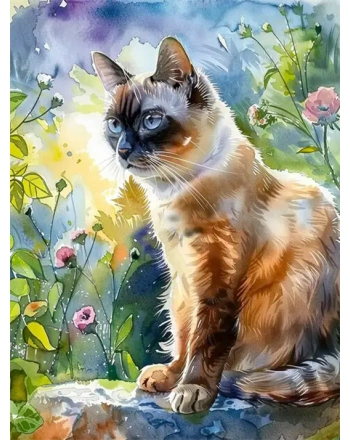Adorable watercolor cat illustration