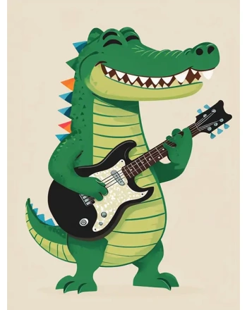 Alligator Playing Guitar