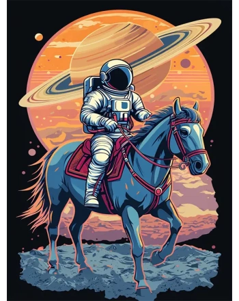 Astronaut Riding Horse in Space