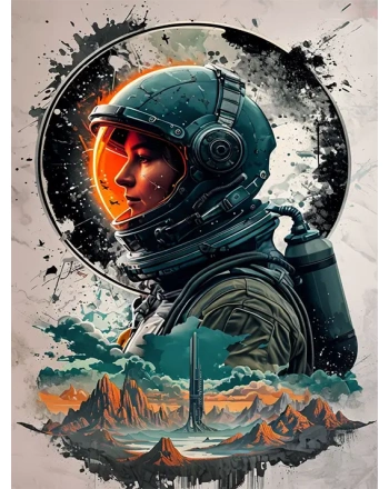 Astronaut and cosmic elements