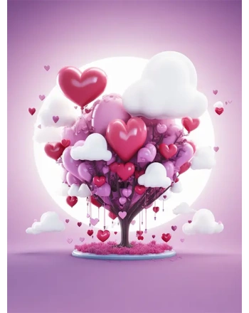 Beautiful hearts with clouds