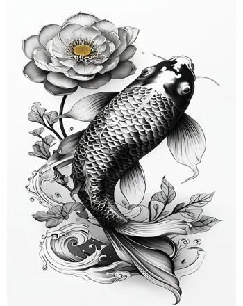 Black and White Koi Fish