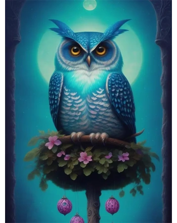 Blue Owl Painting