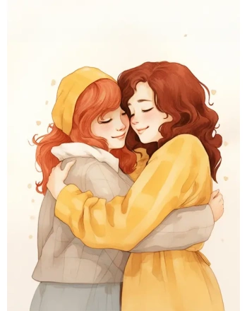 Cartoon Hugging Day