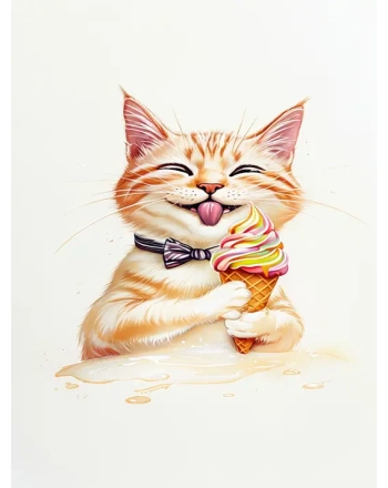 Cat with Ice Cream