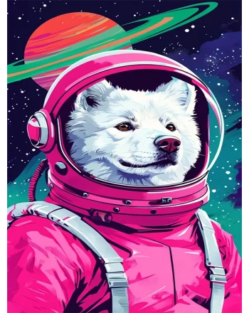 Charming Astronaut Dog