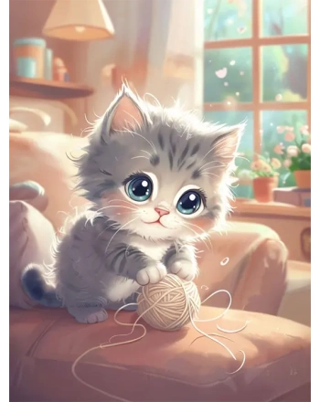 Charming Cartoon Kitten