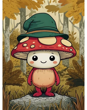 Cheerful Cartoon Mushroom
