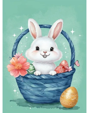 Cheerful Watercolor Bunny