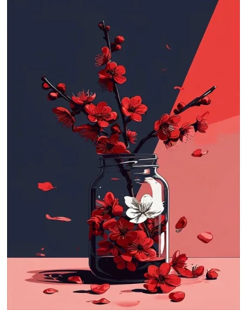 Cherry Blossoms in Glass Jar