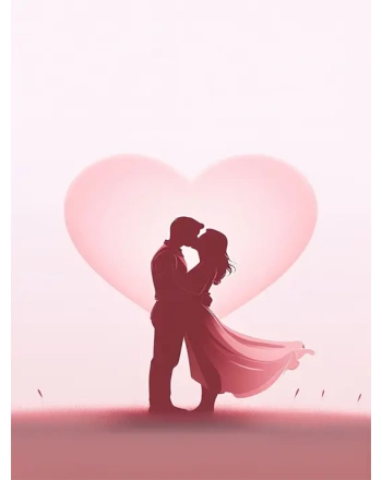 Couple silhouette painting