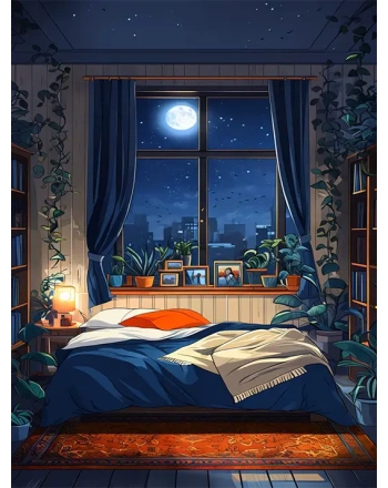 Cozy Nighttime Bedroom