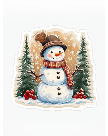 Cozy Winter Snowman Scene