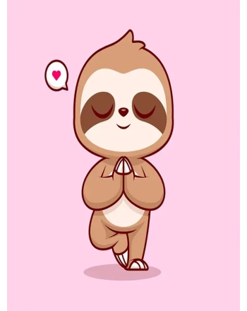 Cute Sloth Meditation Yoga