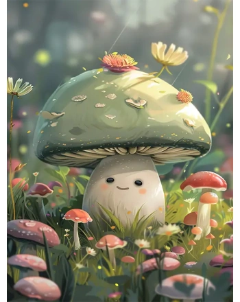 Cute cartoon mushroom illustration