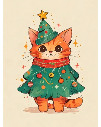 Cute festive cat