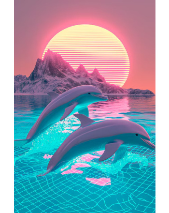Dolphin portrait painting