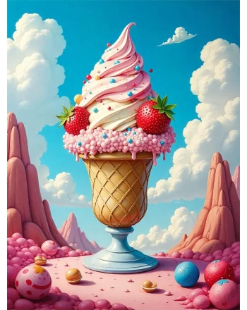 Giant ice cream sundae