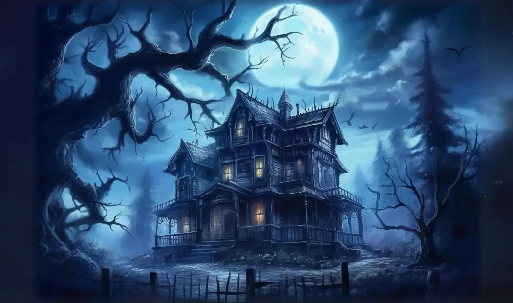 Haunted House with a Spooky Sky