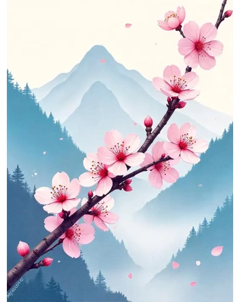 Japanese cherry blossom painting