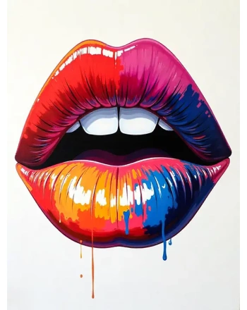 Lips portrait painting