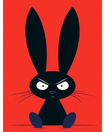 Minimalist Black Bunny