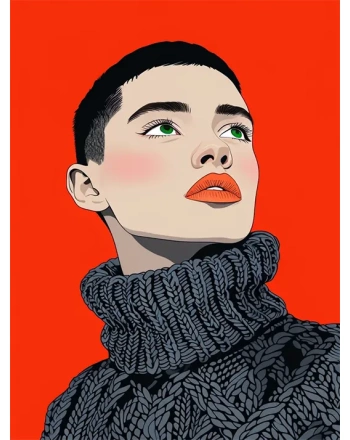 Modern Minimalist Red Man