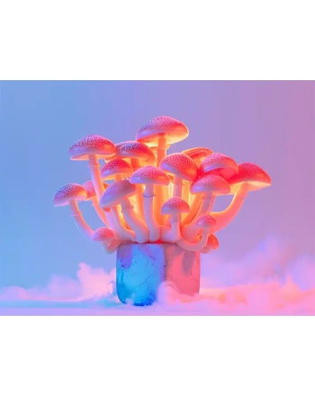 Mushrooms seen with intense